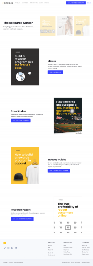 Smile.io – Resources page