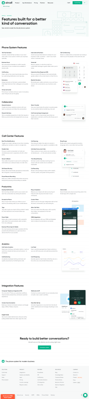 Aircall – Features page