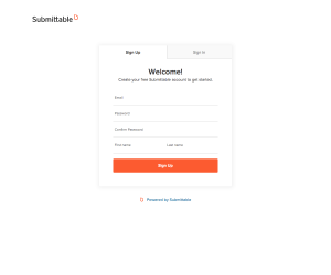 Submittable – Sign up page