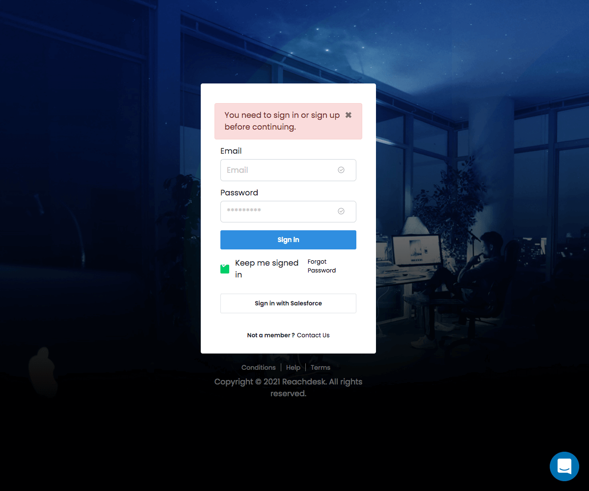 Reachdesk Login page Find SaaS Websites inspiration