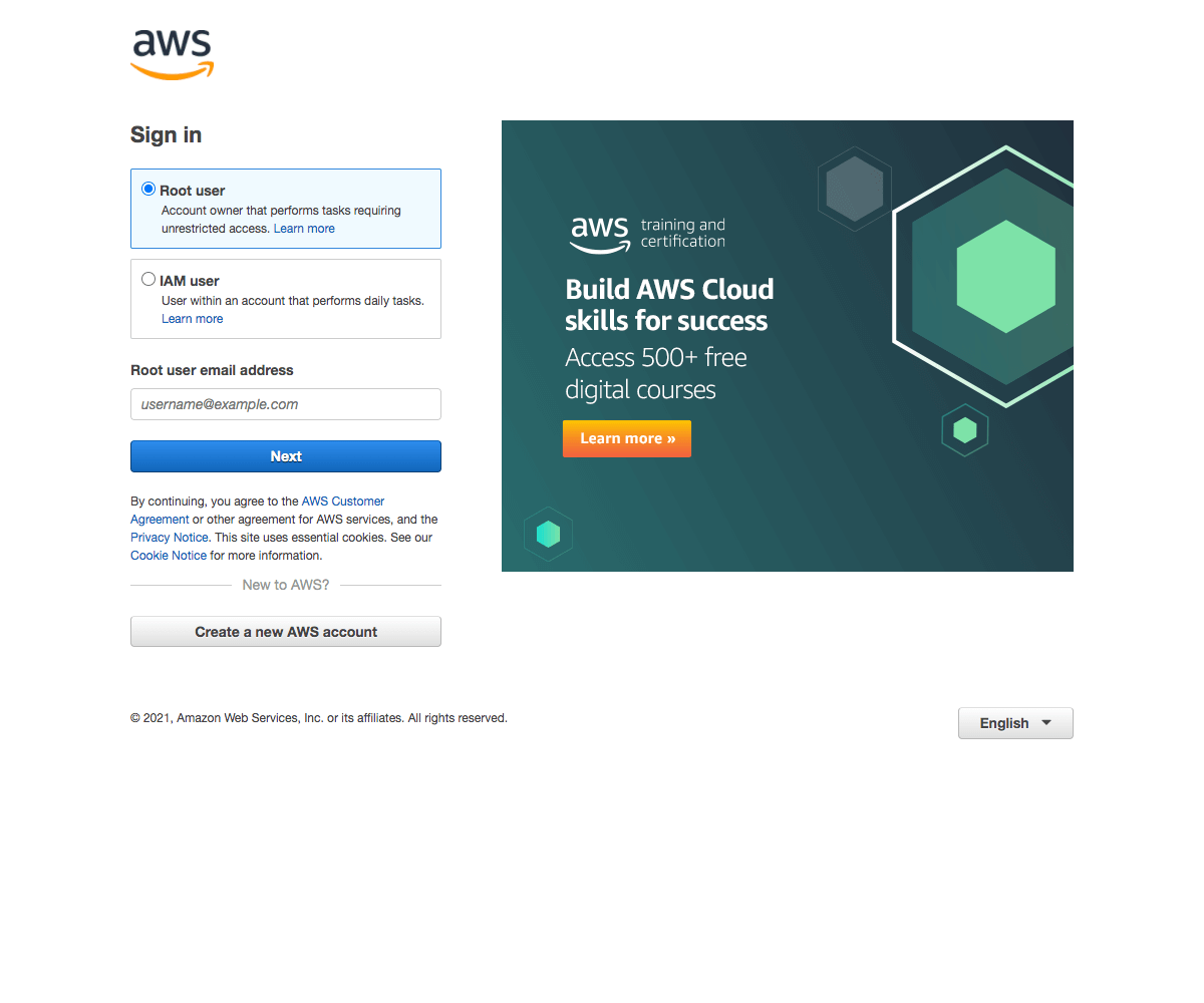 AWS Login page Find SaaS sites inspiration